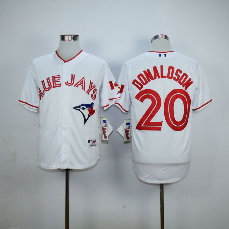 Men Toronto Blue Jays #20 Donaldson White Red MLB Jerseys